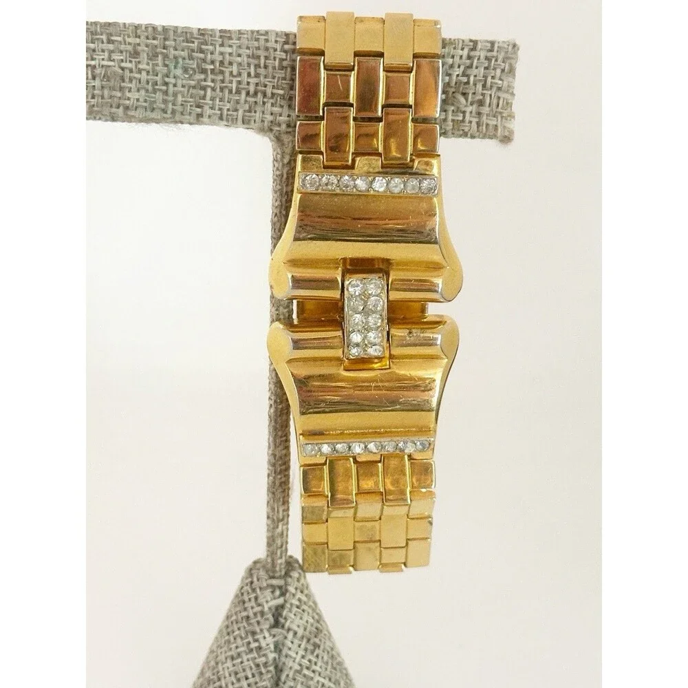 Vintage Crown Trifari Park Avenue Alfred Philippe Gold Tone Bracelet 40s